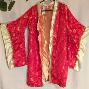 Elegant Red and Gold Kimono